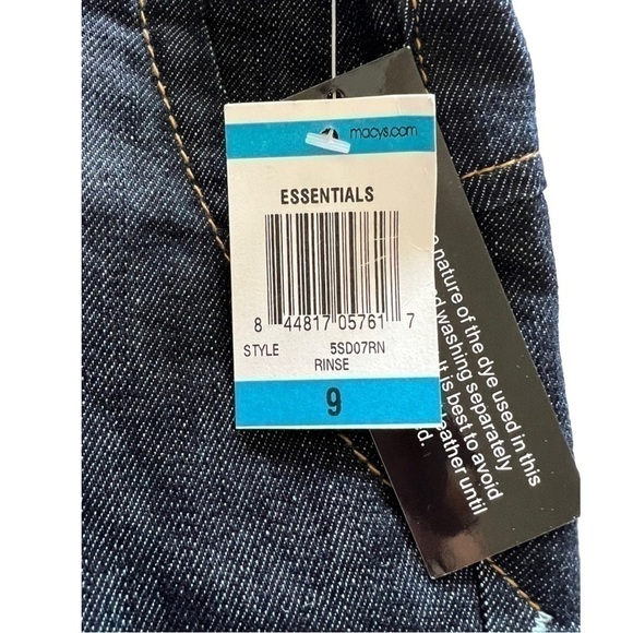 American Rag Blue Cuffed Brown & Gold Belted Jeans Shorts Flap Pocket Size 9 NWT - Picture 8 of 15